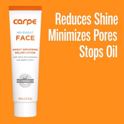 Reduces Shine Minimizes Pores Stops Oil Carpe Face Antiperspirant No sweat face